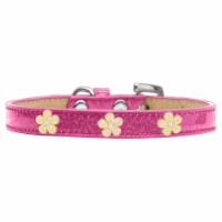 Mirage Pet 632-2 PK16 Gold Flower Widget Dog Collar, Pink Ice Cream - Size 16