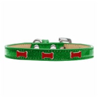 Mirage 633-2EG18 Red Bone Widget Dog Collar, Emerald Ice Cream - Size 18