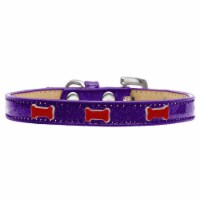Mirage Pet 633-2 PR18 Red Bone Widget Dog Collar, Purple Ice Cream - Size 18