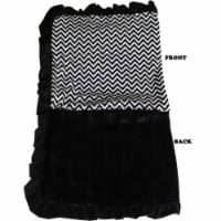 Mirage Pet 500-131 BkChHL Luxurious Plush Pet Blanket, Black Chevron - Size 0.5