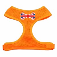 Bone Flag UK Screen Print Soft Mesh Pet Harness Orange Large
