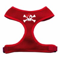 Skull Bow Screen Print Soft Mesh Pet Harness Red Extra Large