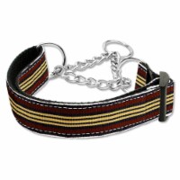 Preppy Stripes Nylon Ribbon Collars Martingale Brown/Khaki Medium