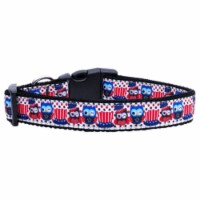 Patriotic Crazy Hearts Nylon Ribbon Pet Leash 1 wide 6ft