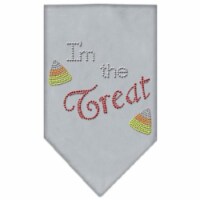 Mirage Pet Products67-90 LGGY I Am The Treat Rhinestone Bandana, Grey - Large