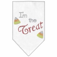 Mirage Pet Products67-90 SMWT I Am The Treat Rhinestone Bandana, White - Small