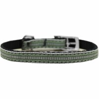 Mirage Pet 126-007 38GR16 Preppy Stripes Nylon Dog Collar with Classic Buckles 0.37 in., Gree