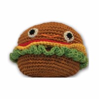 Mirage Pet 500-010 Knit Knacks Hamburger Organic Cotton Small Dog Toy