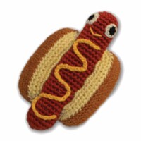 Mirage Pet 500-012 Knit Knacks Hot Dog Organic Cotton Small Dog Toy