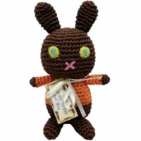 Mirage Pet 500-021 Knit Knacks Mock Choco Easter Bunny Organic Cotton Small Dog Toy