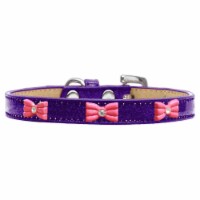 Mirage Pet 633-11 PR20 Pink Glitter Bow Widget Ice Cream Dog Collar, Purple - Size 20