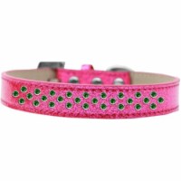 Mirage Pet Products615-18 PK-14 Sprinkles Ice Cream Emerald Green Crystals Dog Collar, Pink -