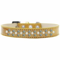 Mirage Pet Products616-13 GD-14 Sprinkles Ice Cream Pearl & AB Crystals Dog Collar, Gold - Si