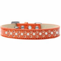 Mirage Pet Products616-19 OR-12 Sprinkles Ice Cream Pearl & Orange Crystals Dog Collar, Orang