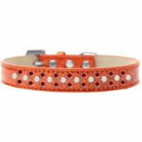 Mirage Pet Products616-21 OR-16 Sprinkles Ice Cream Pearl & Red Crystals Dog Collar, Orange -