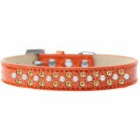 Mirage Pet Products616-22 OR-16 Sprinkles Ice Cream Pearl & Yellow Crystals Dog Collar, Orang