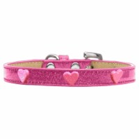 Mirage Pet 633-13 PK16 Pink Glitter Heart Widget Ice Cream Dog Collar, Pink - Size 16