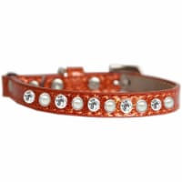 Mirage Pet 625-10 OR14 Pearl & Clear Jewel Ice Cream Cat Safety Collar, Orange - Size 14