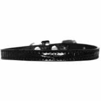 Mirage Pet 720-01 BKC10 Omaha Plain Croc Dog Collar, Black - Size 10