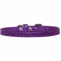 Mirage Pet 720-01 PRC14 Omaha Plain Croc Dog Collar, Purple - Size 14
