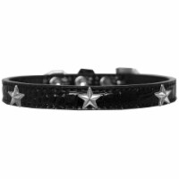 Mirage Pet 720-15 BKC20 Silver Star Widget Croc Dog Collar, Black - Size 20