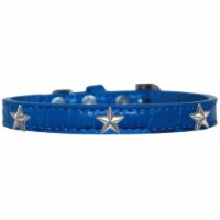 Mirage Pet 720-15 BLC10 Silver Star Widget Croc Dog Collar, Blue - Size 10