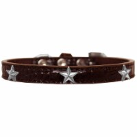 Mirage Pet 720-15 CHC12 Silver Star Widget Croc Dog Collar, Chocolate - Size 12