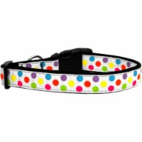 Mirage Pet 125-109 XL White Multi-Dot Nylon Dog Collar, Extra Large