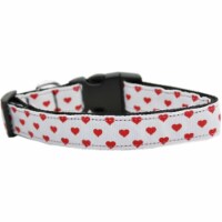 Mirage Pet 125-163 XL White & Red Dotty Hearts Nylon Dog Collar, Extra Large