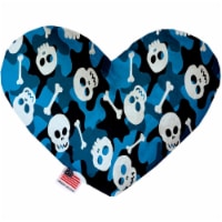Mirage Pet 1342-TYHT6 Blue Camouflage Skulls 6 in. Heart Dog Toy