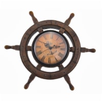 11.5 Inch Master of Destiny Ship Wheel Wall Clock Nautical Decor Coastal Beach Home Accent