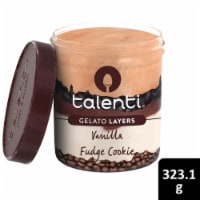 Talenti Vanilla Fudge Cookie Chocolate & Vanilla Gelato Cookies Fudge & Waffle Pieces Gelato Layers