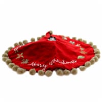 Christmas Merry Christmas Sm Tree Skirt Fabric Embroidered 101319