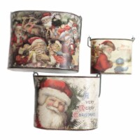 Christmas Merry Christmas Buckets Tin Santa Vintage Look Toys 106225