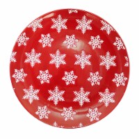 Tabletop Snowflake Dinner Plate Stoneware Christmas Winter 107108