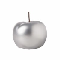 Urban Trends Collection 15247 Ceramic Apple Figurine with Stem, Matte Silver