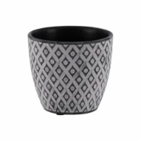 Urban Trends Collection 51908 Cement Round Pot with Diamond Design Body & Tapered Bottom, Was