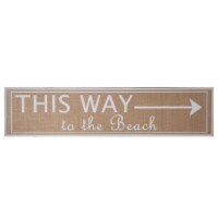 Urban Trends Collection 53337 Wood Rectangle Wall Art with This Way to the Beach Writing on W