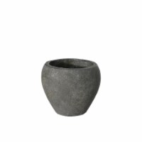 Urban Trends Collection 53846 Terracotta Low Round Pot with Tapered Bottom, Gray - Large