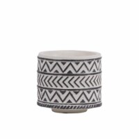 Urban Trends Collection 54912 Small Stoneware Cylindrical Pot with Painted Black Embossed Lat