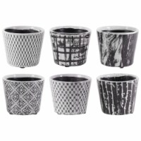 Urban Trends Collection 55702-AST Terracotta Round Pot with Lattice Design Body & Tapered Bot
