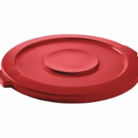 Tough Guy Trash Can Top,Flat,Snap-On Closure,Red  5DMX0