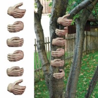 Tree Trunk Gripping Hands Decoration 6ct Set Eerie Lawn Halloween Decor Spooky Prop Seasons
