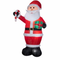 Gemmy Santa w/ Gift and Candy Cane Airblown