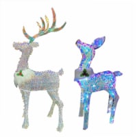 Gemmy Sparkle Frozen Reindeer Couple Christmas Outdoor Decoration Perspective: Main