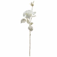 Northlight 26.5'' White and Gold Artificial Rose Flower with Long Stem