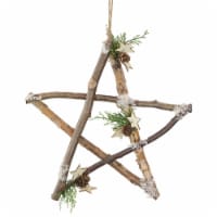 Northlight 13.75 Snowy Pinecone Branch Christmas Star Wall Decor
