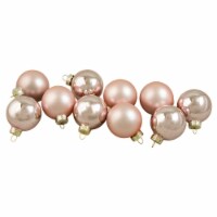 Northlight 10ct Baby Pink Glass 2-Finish Christmas Ball Ornaments 1.75 (45mm)