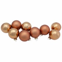 Northlight 9ct Brown 2-Finish Christmas Glass Ball Ornaments 2.5 (65mm)
