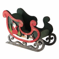 Northlight 11.25 Red and Green Sleigh with Santa Claus and Snowman Christmas Decoration